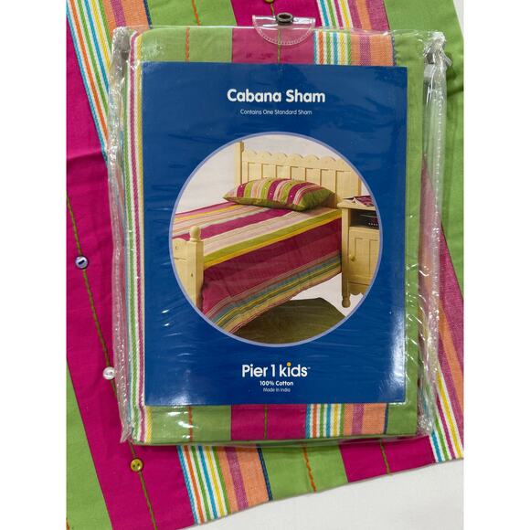 Pier 1 Kids Cabana Sham Standard Pillow Sham 5 Available SKU 009496963 NWT 0118 - Picture 1 of 7